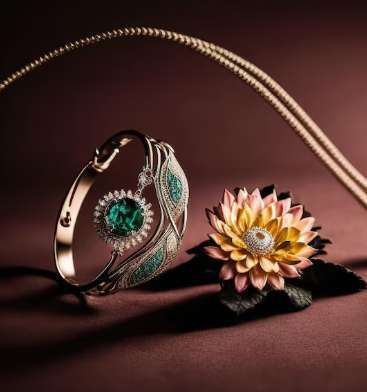 Bracelet and lotus still life